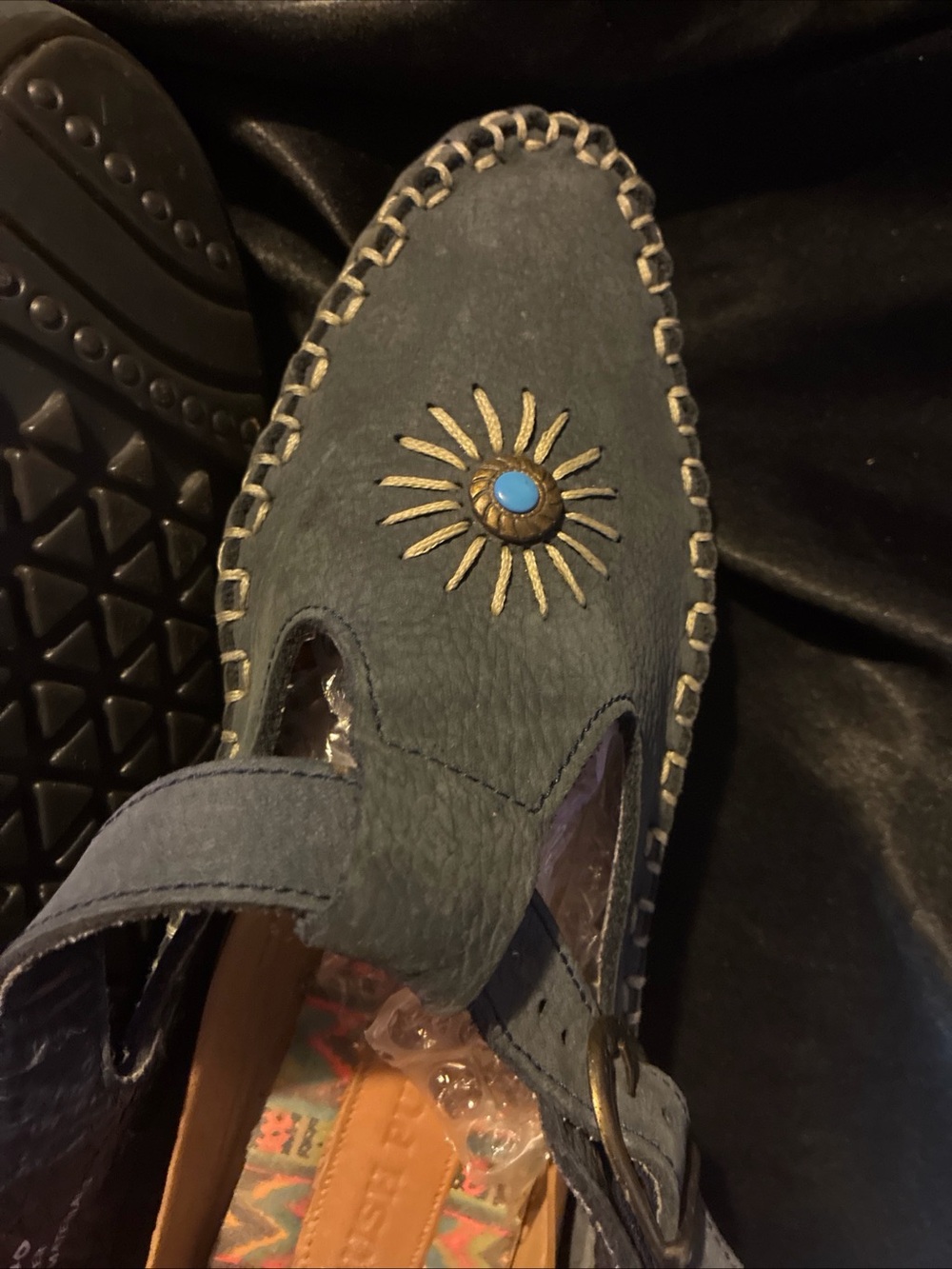 Blue Sun Embellished Women’s Leather Slip-On Loafers, moccasins hush puppies - Picture 11 of 11